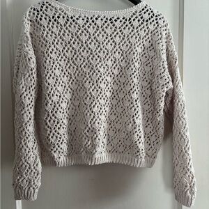 Jessica Simpson Cream Open-Knit Sweater